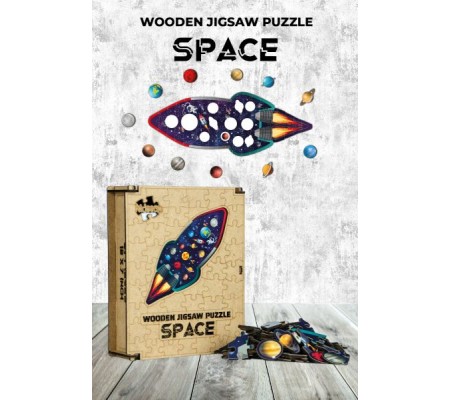 Ahşap Puzzle - Space (21 parça)