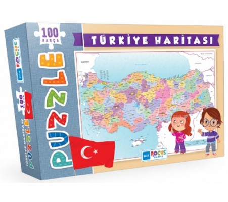 Blue Focus Türkiye Haritası - Puzzle 100 Parça