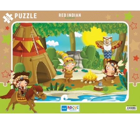 Blue Focus Red Indian (Kızılderili) - Puzzle 72 Parça