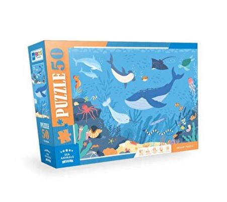 Blue Focus Sea Animals (Deniz Hayvanları) 50 Parça Puzzle