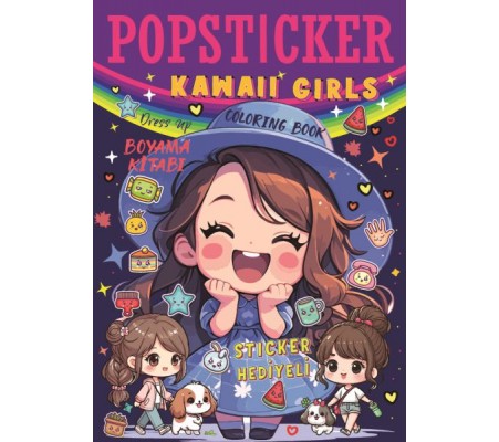 Kawaii Girls Boyama Kitabı Popsticker