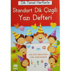 Dik Temel Harflerle Standart Renkli Kareli Yazı Defteri Dik Temel Harflerle Standart Renkli Kareli Yazı Defteri
