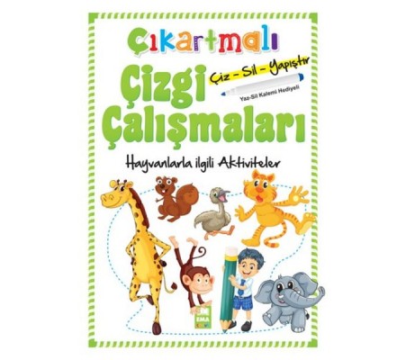 Çıkartmalı Çizgi Çalışmaları Hayvanlarla İlgili Aktiviteler