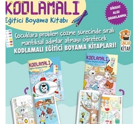 Kodlamalı Eğitici Boyama Kitabı 4-5 Yaş (2 Kitap Takım)