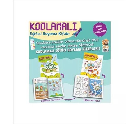 Kodlamalı Eğitici Boyama Kitabı 5-6 Yaş (2 Kitap Takım)