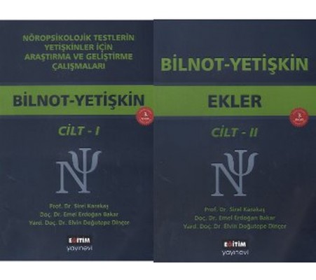 Bilnot-Yetişkin (2 Kitap)  Nöropsikolojik Testlerin Yetişkinler İçin Araştırma ve Geliştirme Çal