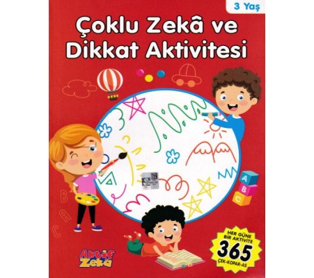 3 Yaş Çoklu Zeka ve Dikkat Aktivitesi - Kırmızı Kitap