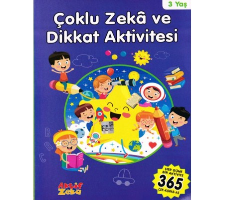 3 Yaş Çoklu Zeka ve Dikkat Aktivitesi - Mavi Kitap