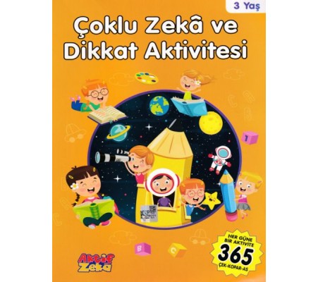 3 Yaş Çoklu Zeka ve Dikkat Aktivitesi - Turuncu Kitap