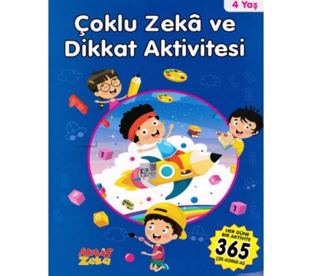 4 Yaş Çoklu Zeka ve Dikkat Aktivitesi - Mavi Kitap