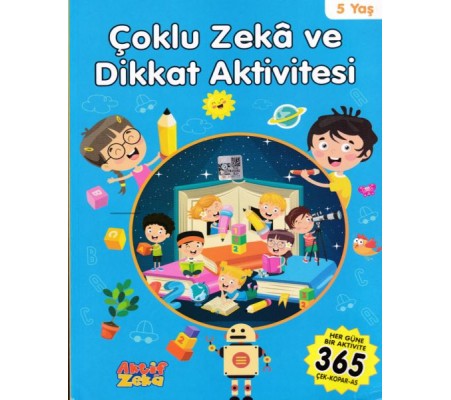 5 Yaş Çoklu Zeka ve Dikkat Aktivitesi - Mavi Kitap