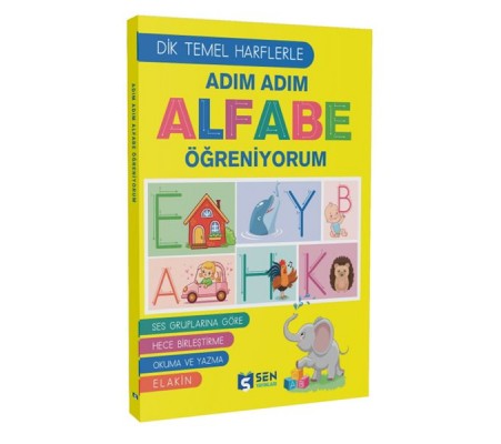 Adım Adım Alfabe Öğreniyorum (Dik Temel Harflarle)