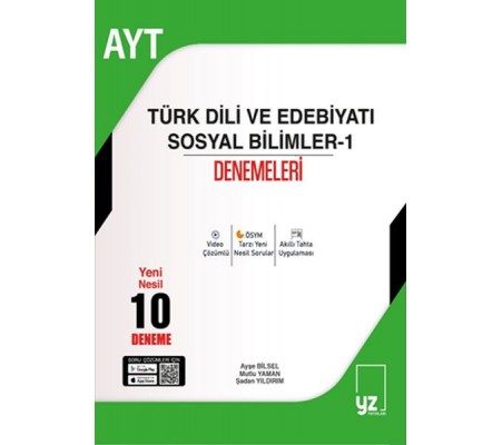 YZ Yayınları 2022 AYT Türk Dili ve Edebiyatı Sosyal Bilimler 10 Deneme