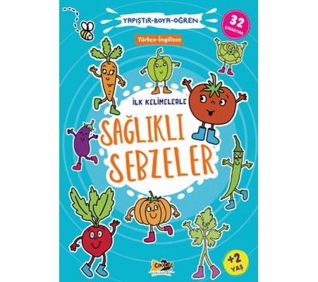 İlk Kelimelerle Sağlıklı Sebzeler Yapıştır-Boya-Öğren