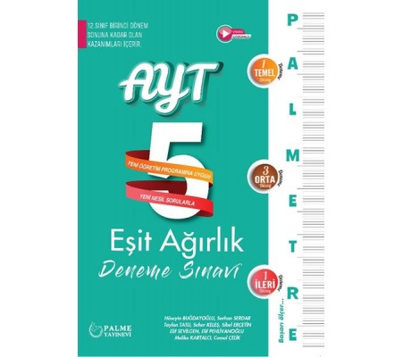 Palme Palmetre Ayt Eşit Ağırlık 5 Deneme Sınavı (12. Sınıf Birinci Dönem Konularını İçerir.)