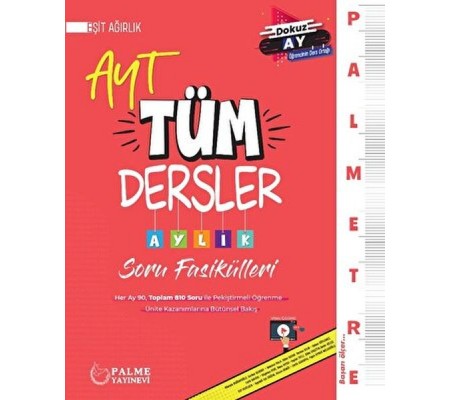 Palmetre AYT Eşit Ağırlık Tüm Dersler Aylık Çalışma Fasikülleri