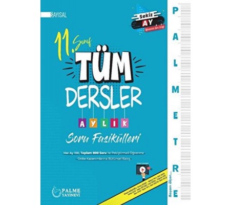 Palmetre 11. Sınıf Sayısal Tüm Dersler Aylık Çalışma Fasikülleri