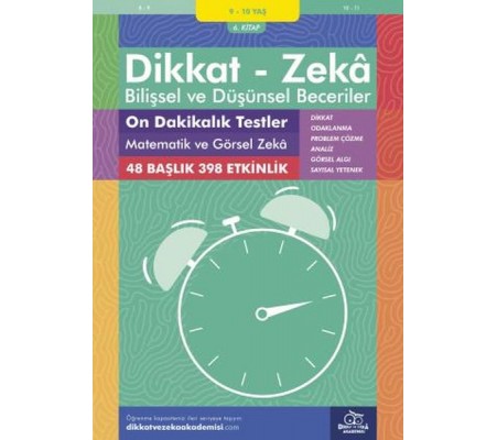 On Dakikalık Testler - Matematik ve Görsel Zeka (9 - 10 Yaş) - Dikkat Zeka