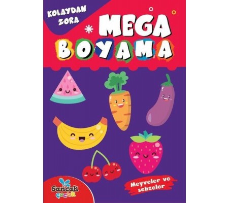 Mega Boyama - Meyveler ve Sebzeler Kolaydan Zora