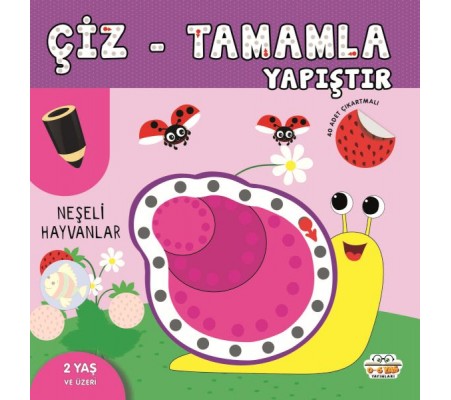 Çiz-Tamamla-Yapıştır Neşeli Hayvanlar