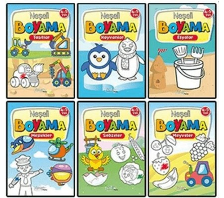 Neşeli Boyama 6 Kitap Set 4-5 Yaş