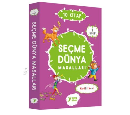 Seçme Dünya Masalları 1. Sınıf Renkli Heceli Düz yazı 10 Kitap